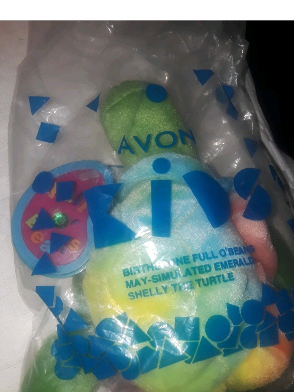 Avon Kids Plush Turtle in Green, Blue, Yellow & Pink